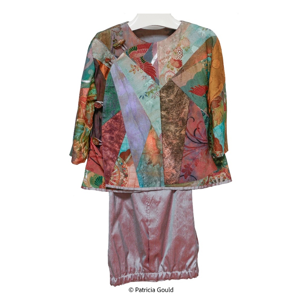 New - Bamboo Evening ensemble - Jacket, slacks, purse - One of a kind